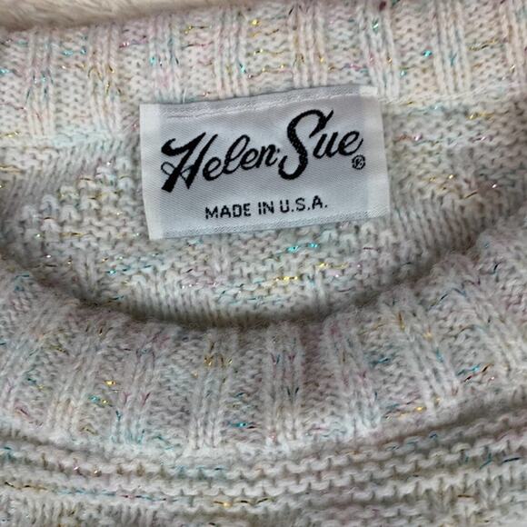 Vintage Helen Sue white sparkle thread crew neck sweater, 4 - Picture 5 of 7